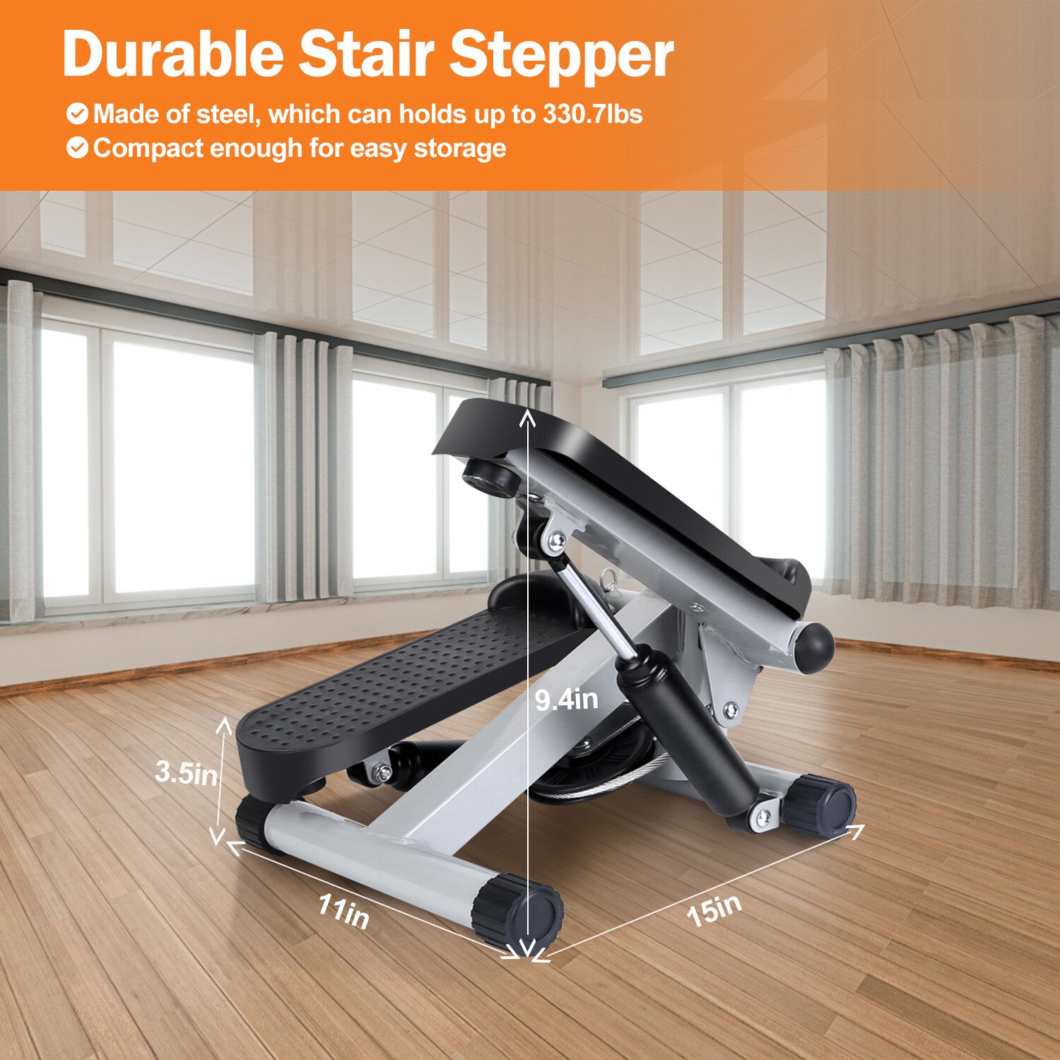 LCD Monitor Stair Stepper Vertical Climber for Exercise with 2 Resistance Bands 737547593299 - Image 5