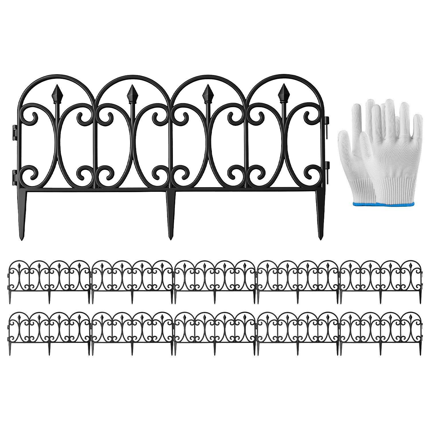 10 Packs PP Garden Fence Panels Lawn Edging Border Landscape Fencing 19.3FT - Image 4
