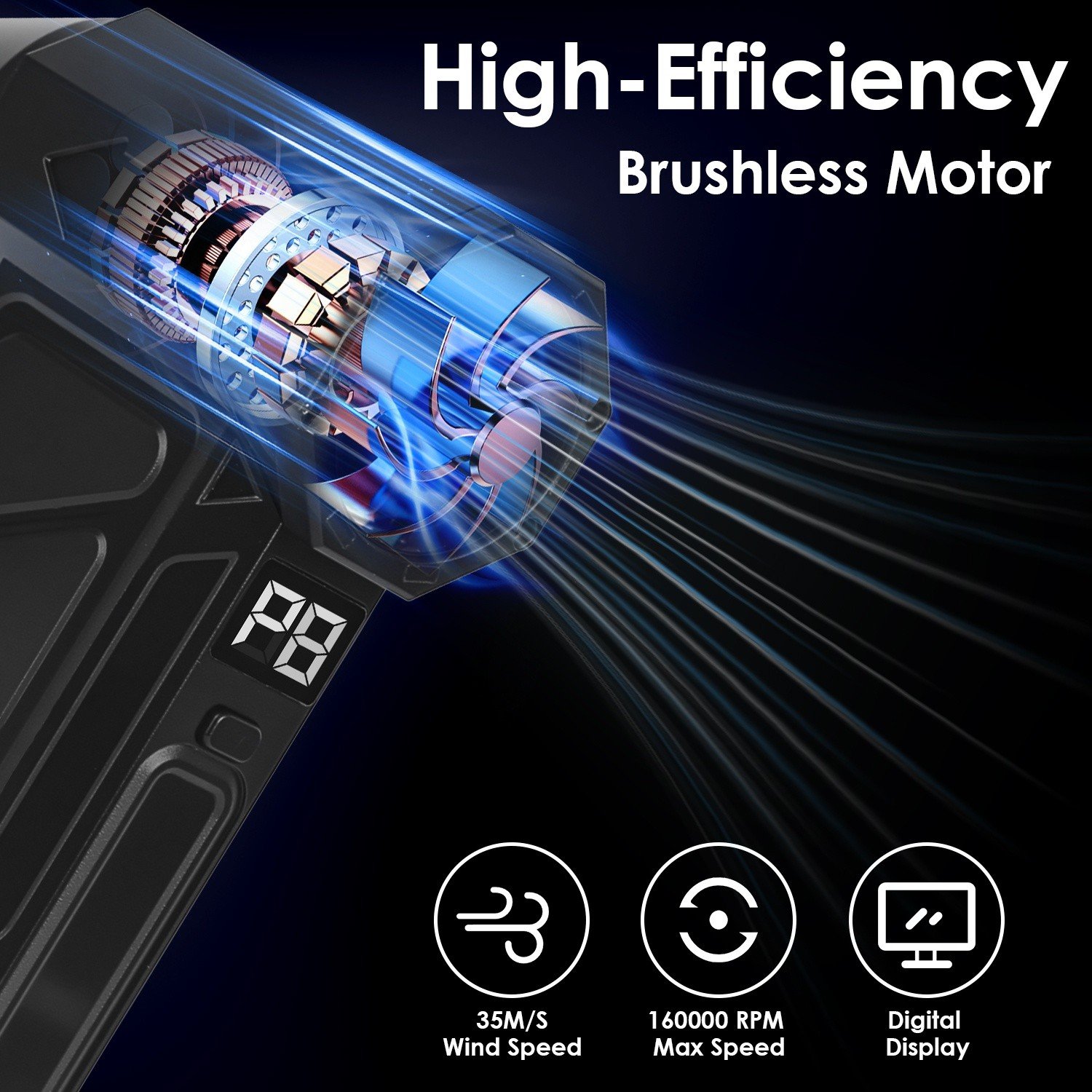 2IN1 Duster &Vacuum Compressed Air Duster-160000RPM Home Car Electric Air Duster - Image 3