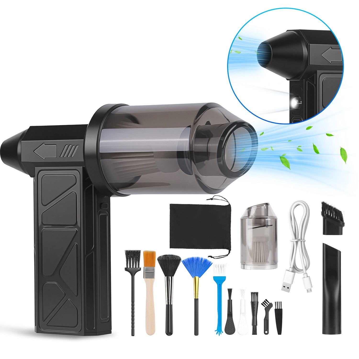 2IN1 Duster &Vacuum Compressed Air Duster-160000RPM Home Car Electric Air Duster - Image 4