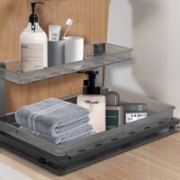 Pull-Out Under Sink Organizer 2-Tier Slide Out Storage Shelves Cabinet Organizer