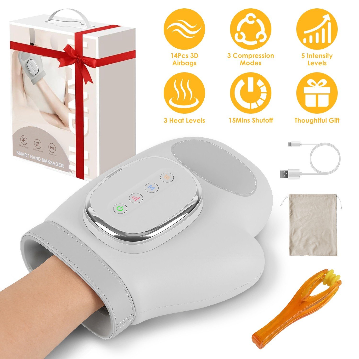 Cordless Hand Massager with Heat Compression for Pain & Carpal Tunnel - Image 3
