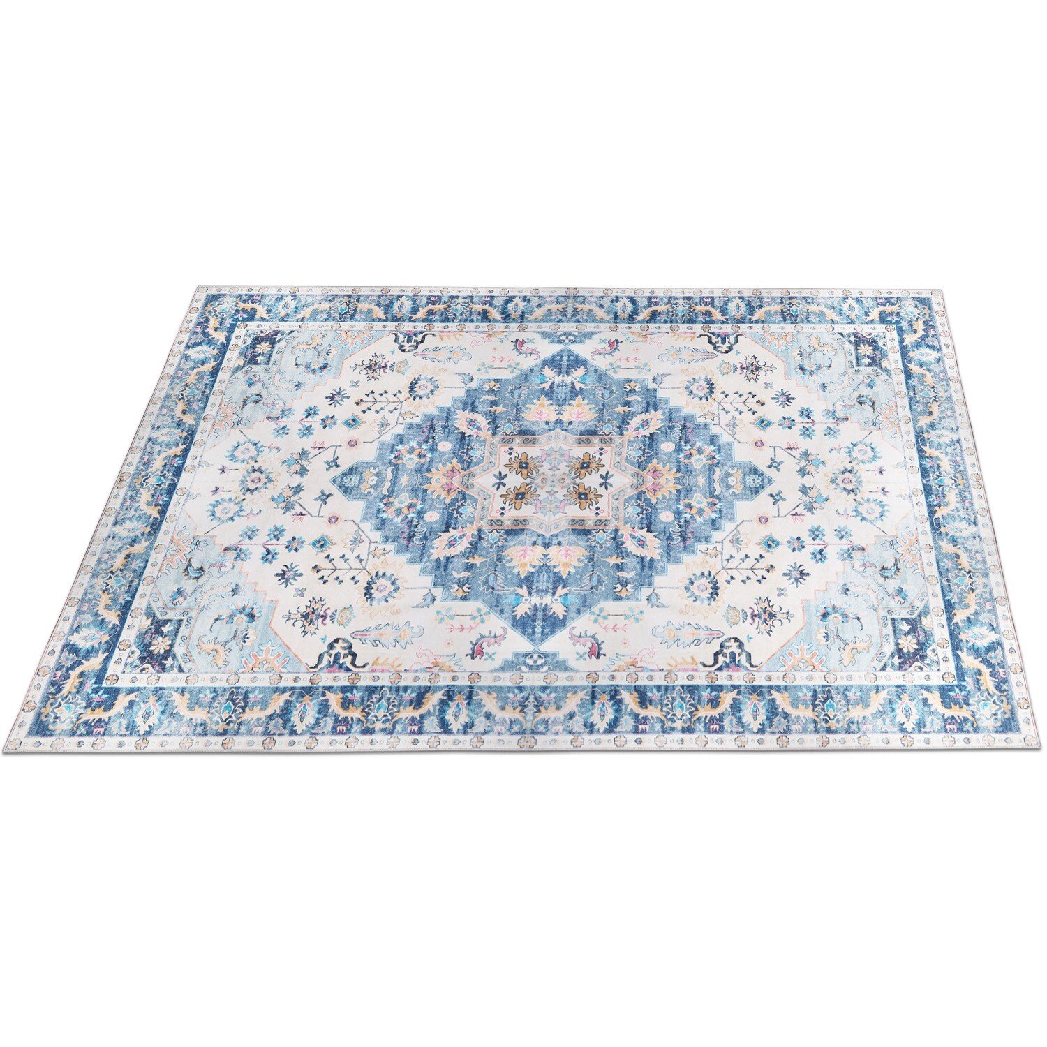 Machine Washable Rug 8'x10' Vintage Area Rugs with Non Slip Rugs for Living Room 717971908975 - Image 3