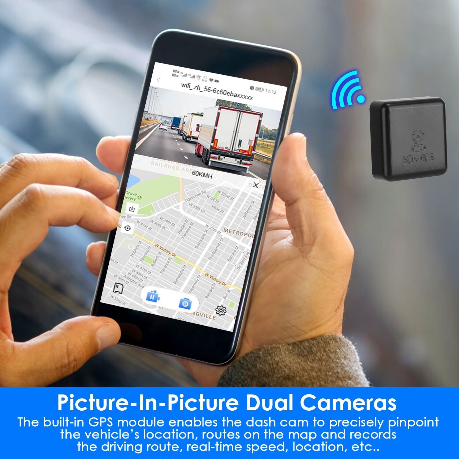 1080P WiFi GPS Dash Cam Dual Lens Vehicle Driving Recorder G-Sensor APP Parking - Image 3