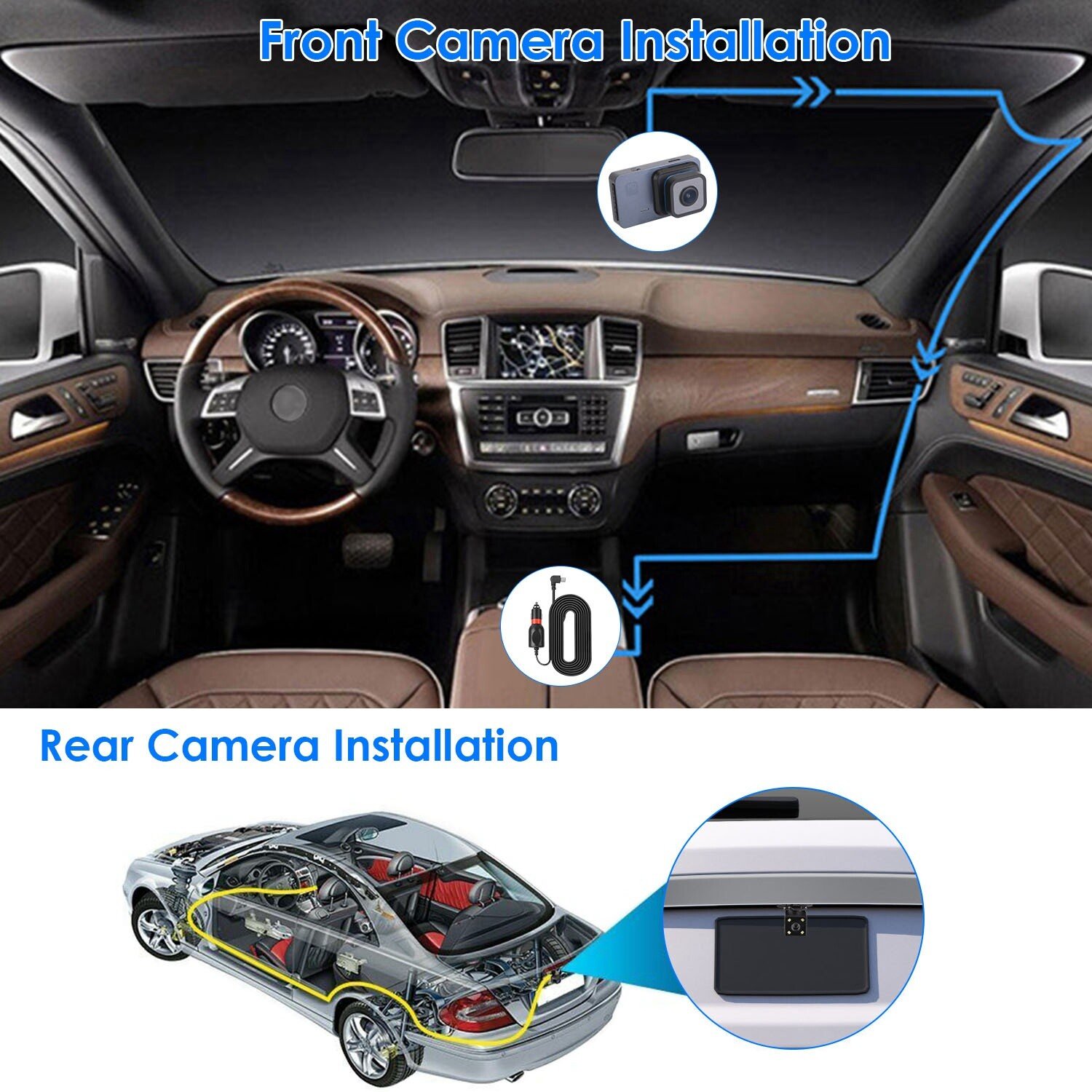 1080P WiFi GPS Dash Cam Dual Lens Vehicle Driving Recorder G-Sensor APP Parking - Image 4