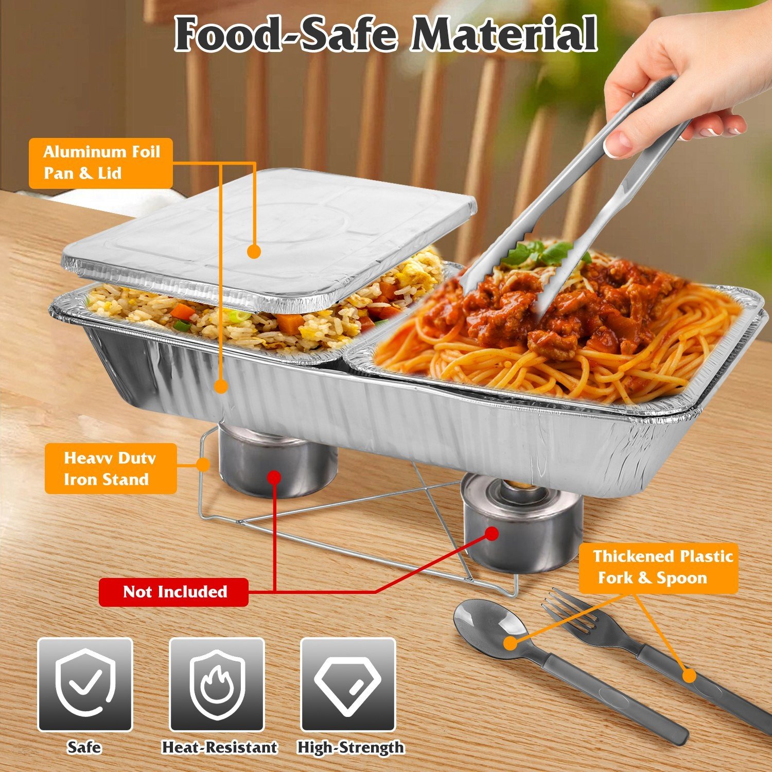 42Pcs Disposable Chafing Dish Buffet Party Set with Spoons Forks Party Supplies - Image 4