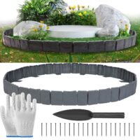 20PCS 16FT Garden Plastic Border Edging Fence Non-Digging Panel Lawn Yard Decor