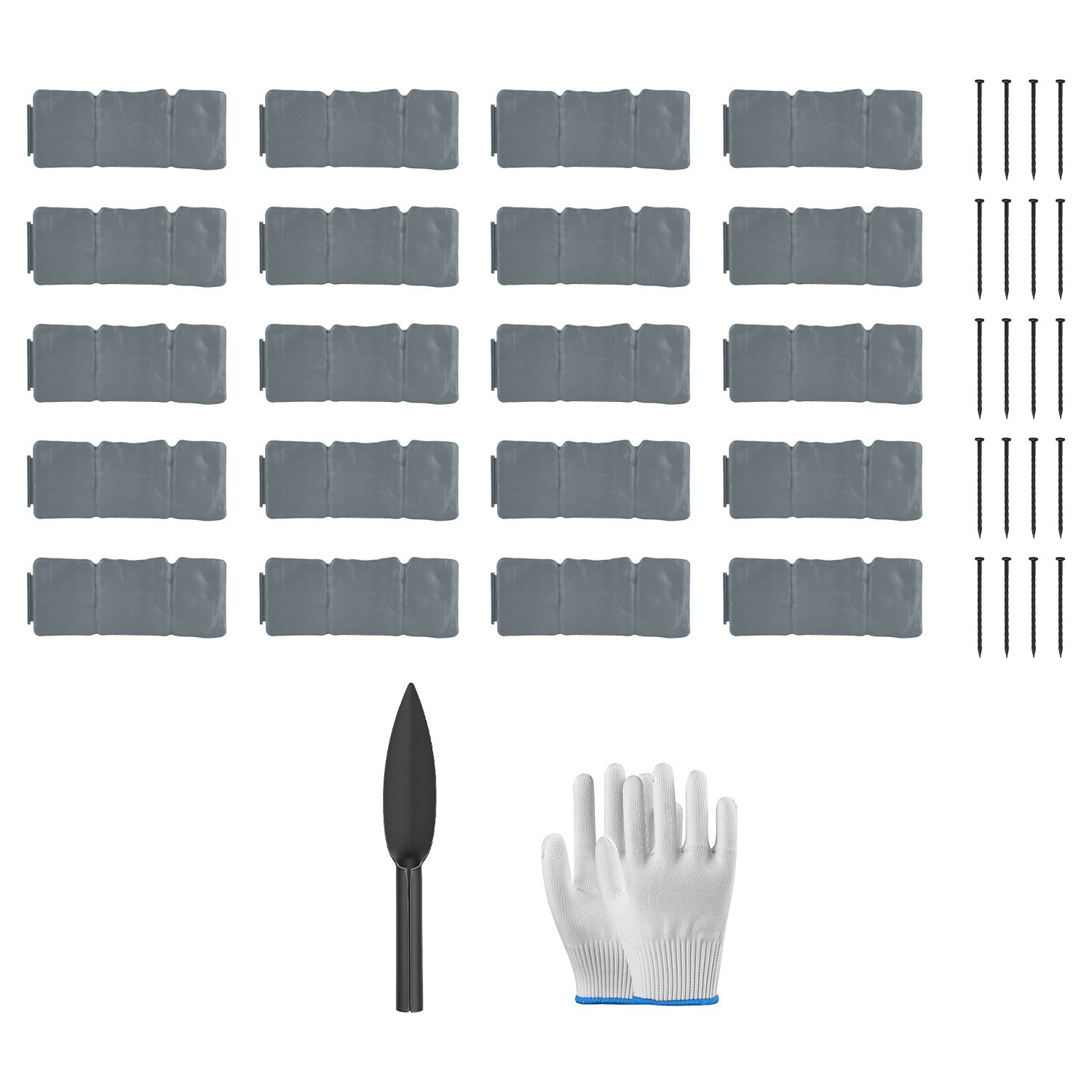 20PCS 16FT Garden Plastic Border Edging Fence Non-Digging Panel Lawn Yard Decor - Image 3