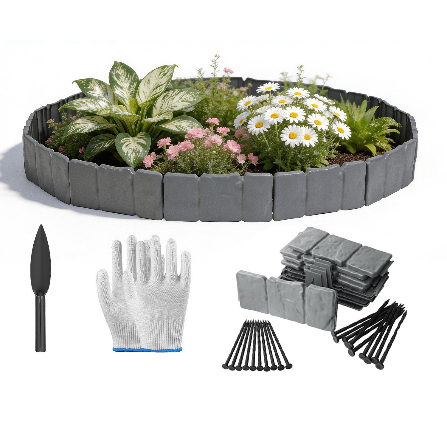 20PCS 16FT Garden Plastic Border Edging Fence Non-Digging Panel Lawn Yard Decor - Image 5