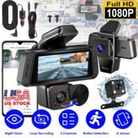 3.16'' 1080P FHD WiFi Dash Cam Car DVR Front & Rear Camera Night Vision G-sensor