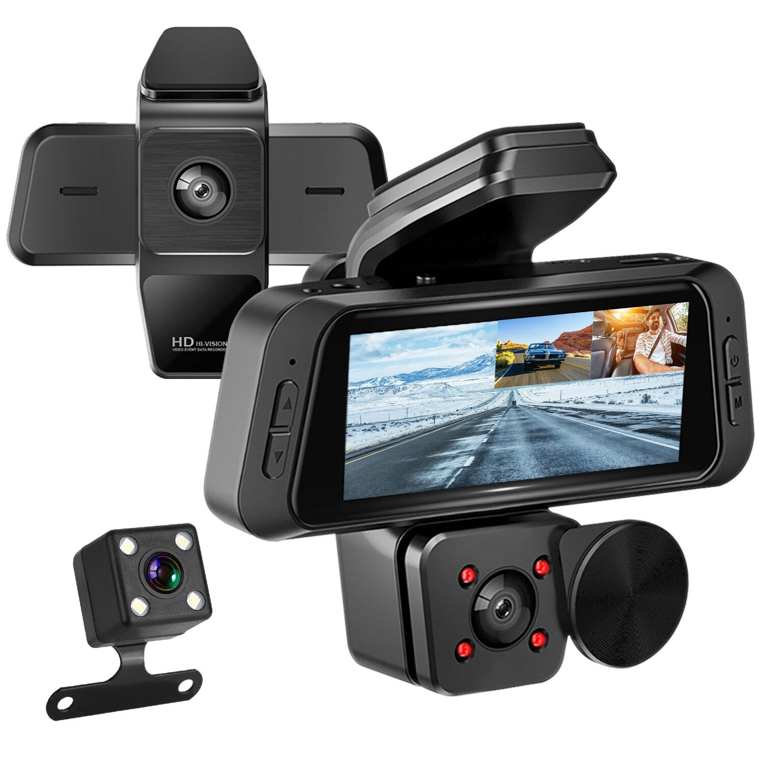 3.16'' 1080P FHD WiFi Dash Cam Car DVR Front & Rear Camera Night Vision G-sensor - Image 2