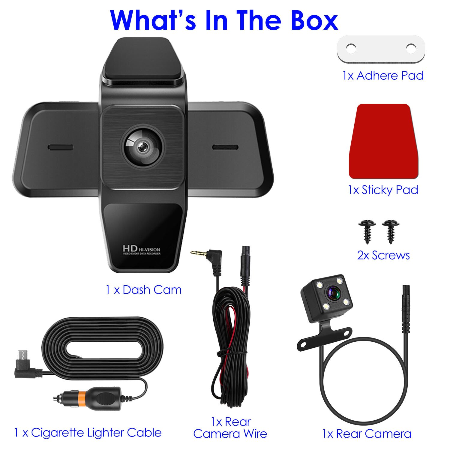3.16'' 1080P FHD WiFi Dash Cam Car DVR Front & Rear Camera Night Vision G-sensor - Image 5