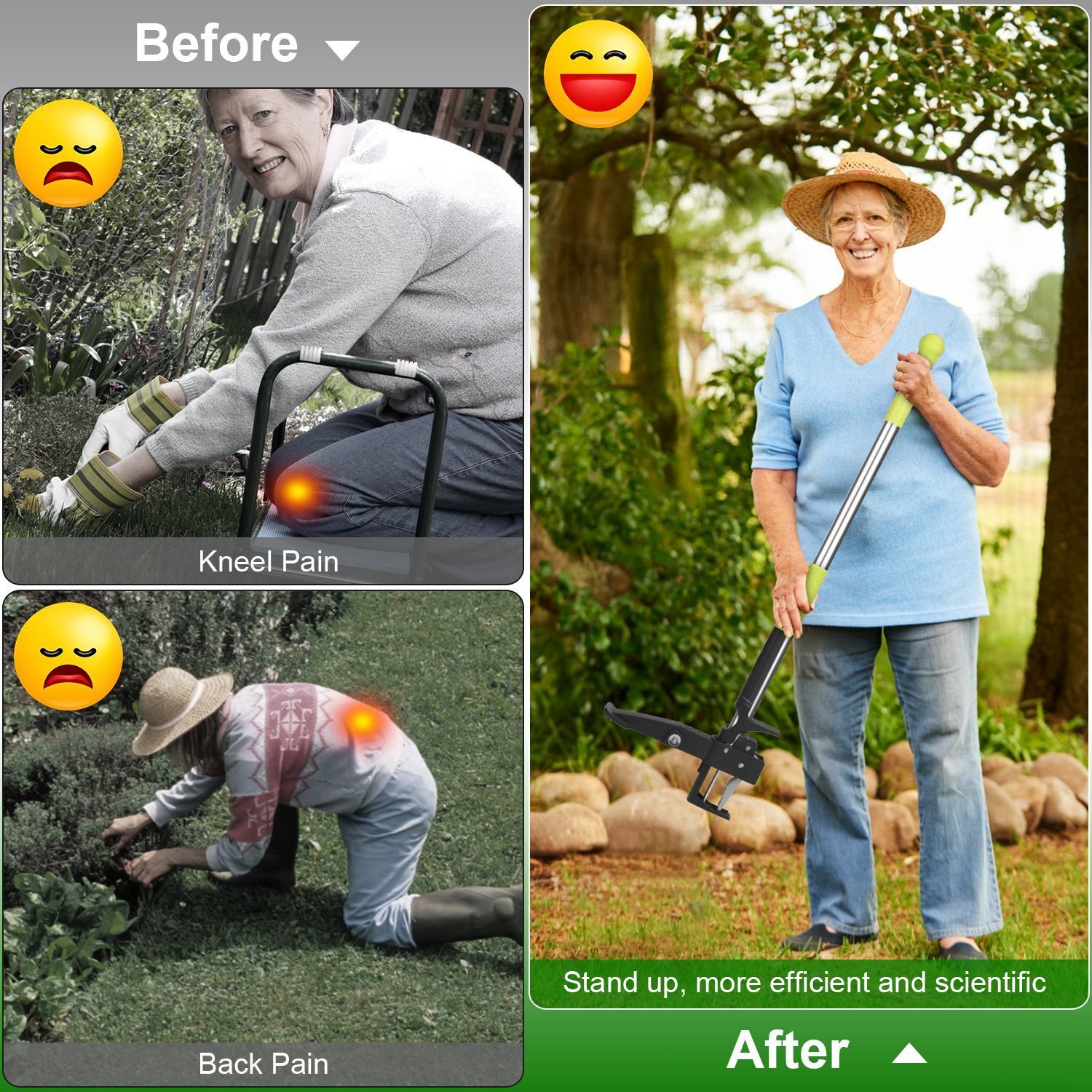 Weeder Puller Stand Up Weed Tool with 39" Handle Garden Weed Root Remover Killer - Image 3