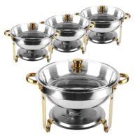 4Pack 4.7QT Stainless Steel Chafer Chafing Dish Sets Catering Buffet Food Warmer