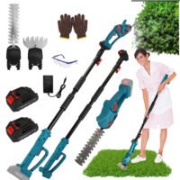 Pole Mini Hedge Trimmer & Grass Shear Electric Cordless Handheld Hedge Trimmer