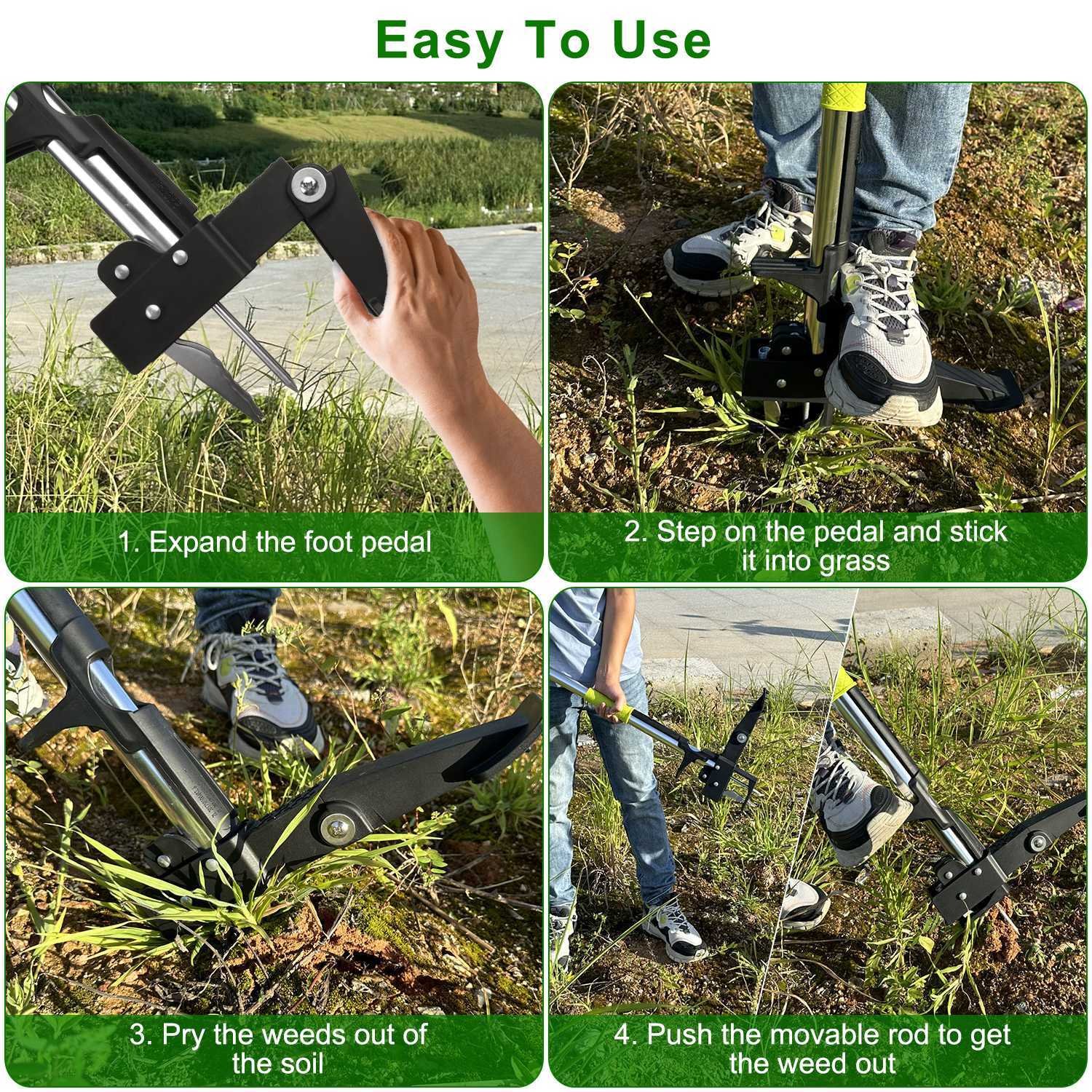Weeder Puller Stand Up Weed Tool with 39" Handle Garden Weed Root Remover Killer - Image 5