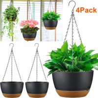 4 Pack Decorative Hanging Planter Pot for Living Spaces Garden Drainage Holes