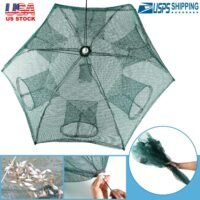 Fishing Trap Net Crab Net Fish Shrimp Minnow Bait Cast Mesh Trap Automatic Folde