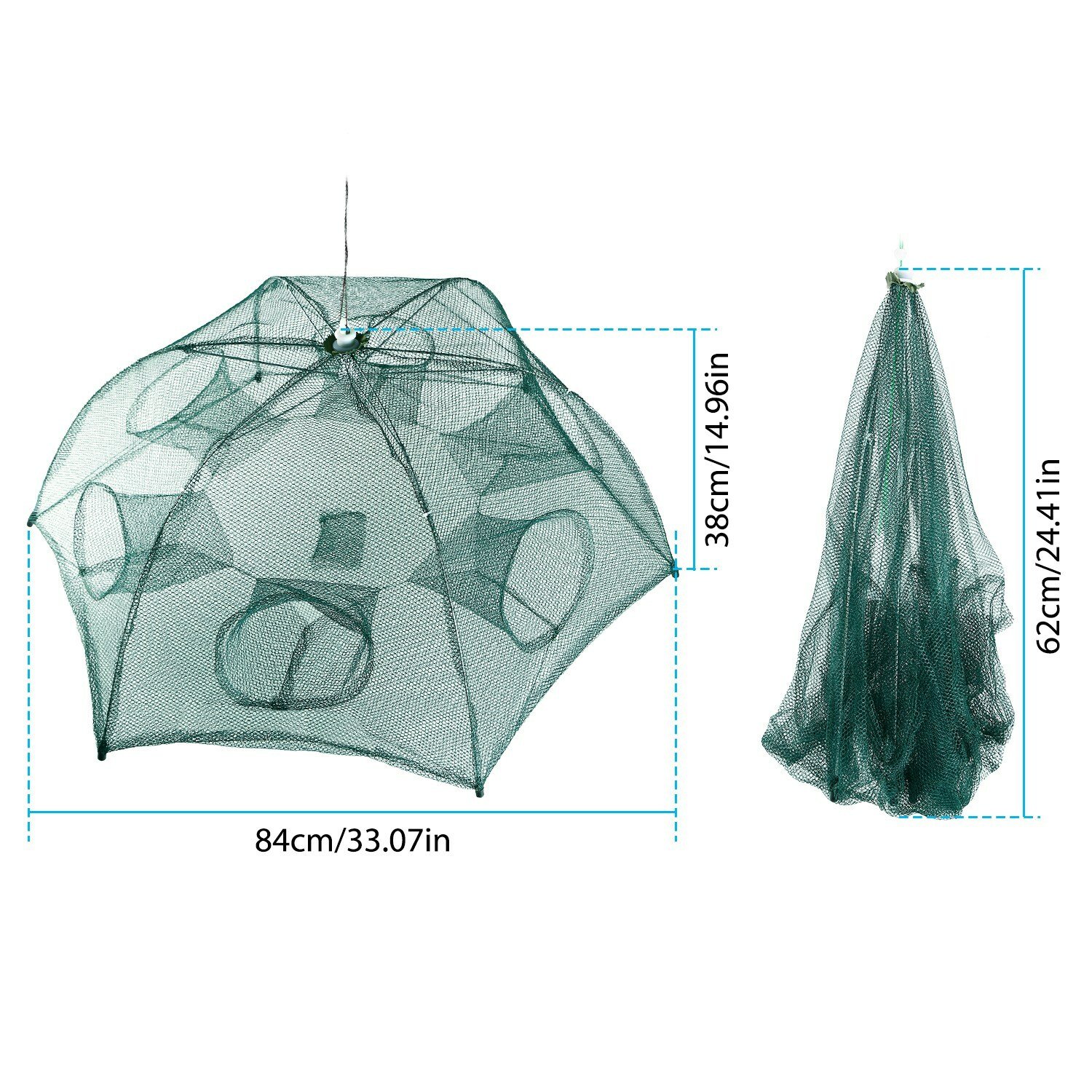 Fishing Trap Net Crab Net Fish Shrimp Minnow Bait Cast Mesh Trap Automatic Folde - Image 4
