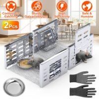 2 Pack Humane Mouse Trap Rat Trap Rodent Voles Trap Live Catch and Release Cage