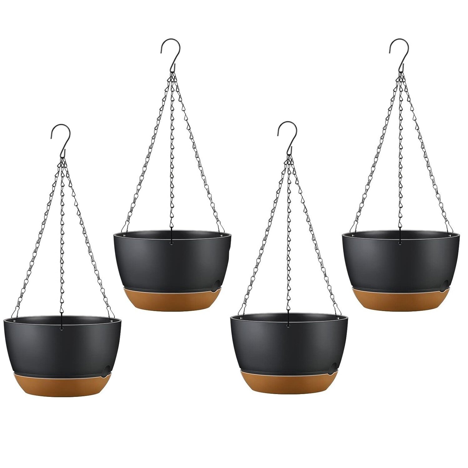 4 Pack Decorative Hanging Planter Pot for Living Spaces Garden Drainage Holes - Image 5