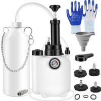 3L Brake Bleeder Kit Manual Fluid Vacuum Pump with 4 Master Cylinder Adapters
