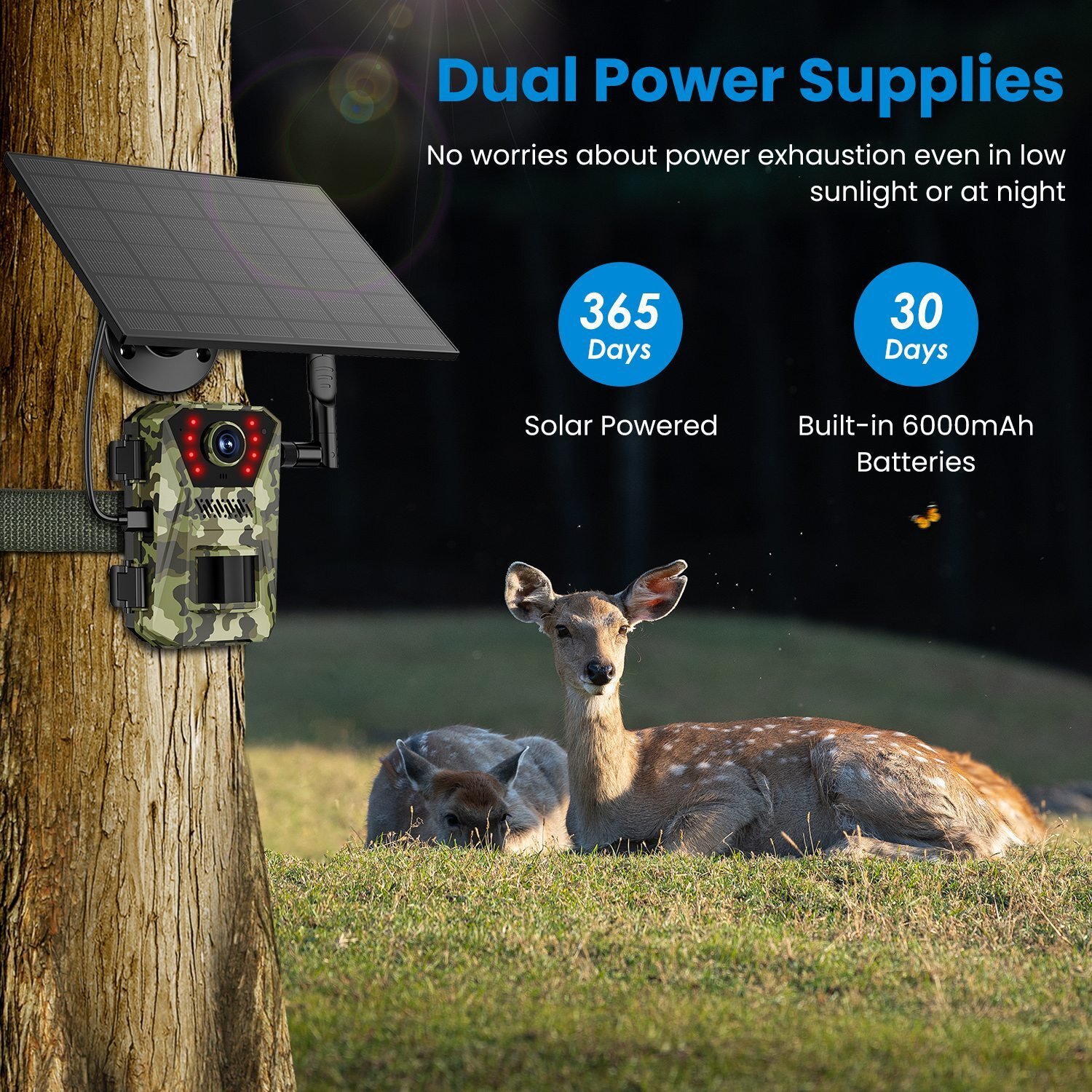 4G 14MP 4K Solar Trail Camera Hunting Night Vision Outdoor Wildlife Camera IP66 - Image 4