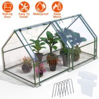 70x33x37in Portable Mini Greenhouse w/Roll-Up Zipper Doors Waterproof Hot House