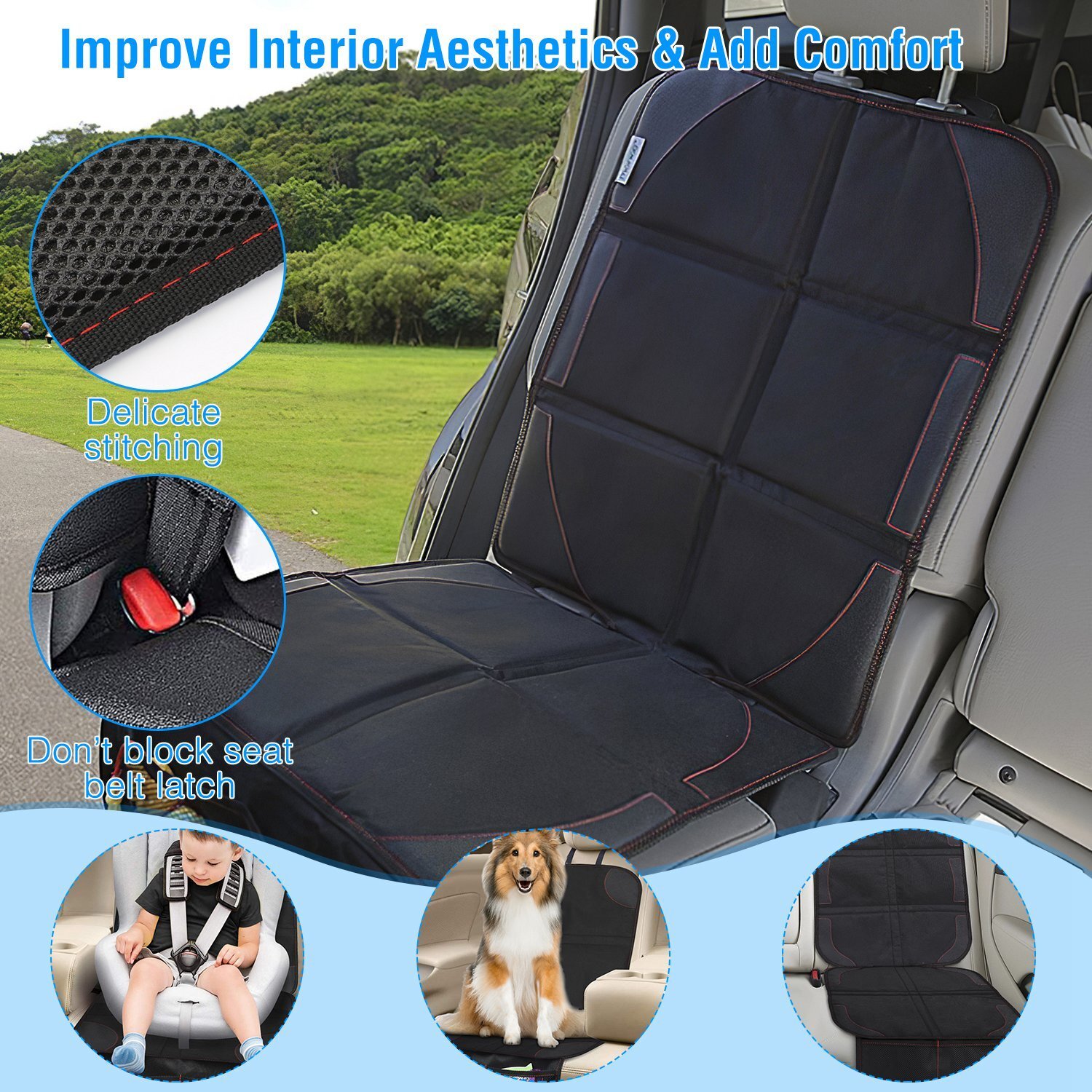2Pcs Car Seat Cover Protector Padded Mat Child Baby Non-slip Car Universal Pad - Image 4