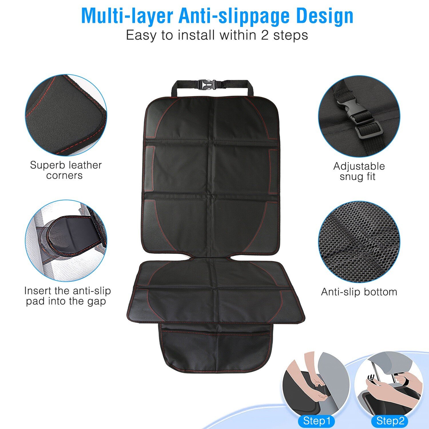 2Pcs Car Seat Cover Protector Padded Mat Child Baby Non-slip Car Universal Pad - Image 5