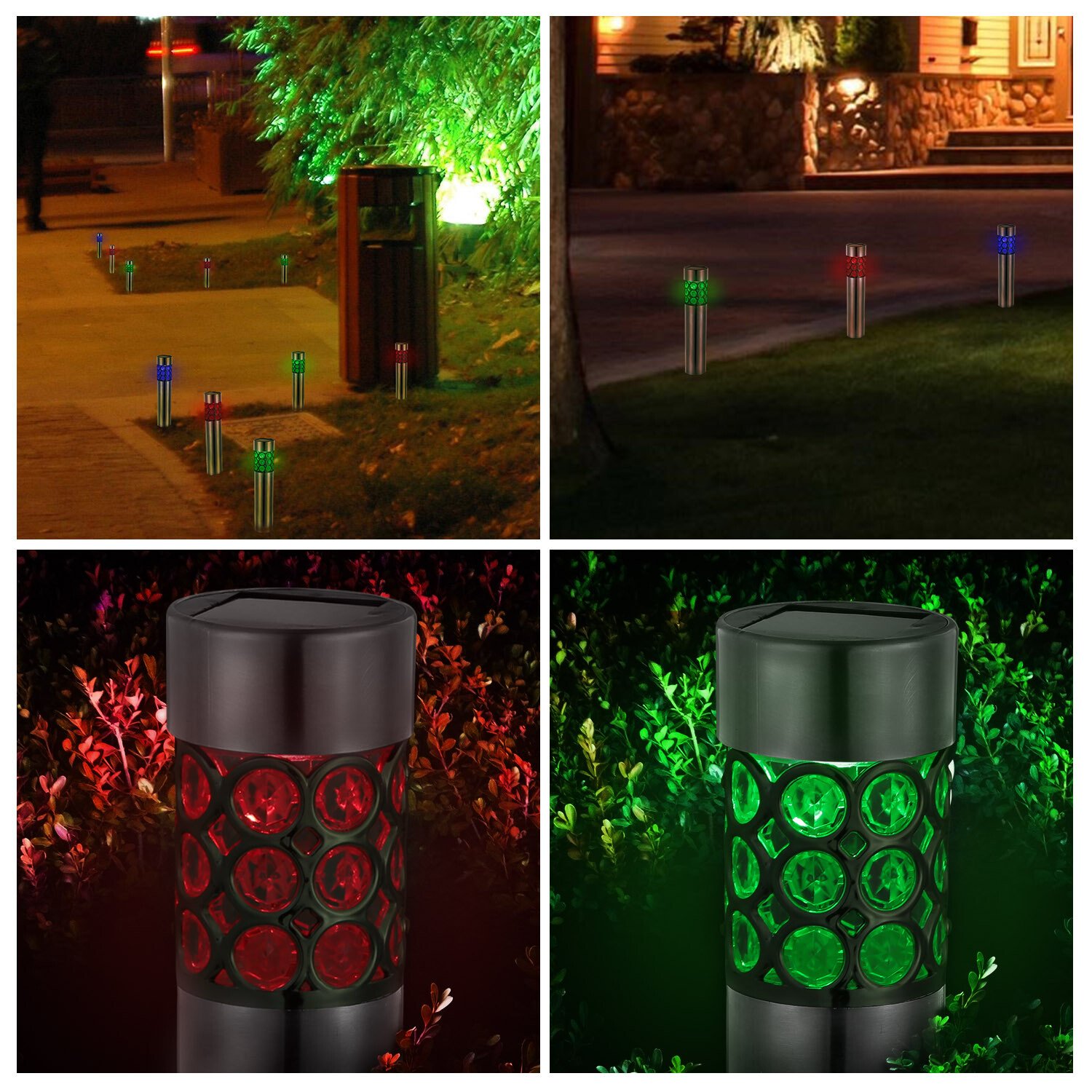 6Pcs Solar Landscape Lawn Light Waterproof Outdoor Garden Lamp RGB Decor Light - Image 4
