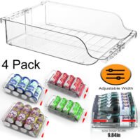 4PCS Expandable Soda Can Organizers for Refrigerator Kitchen Storage Rack Holder