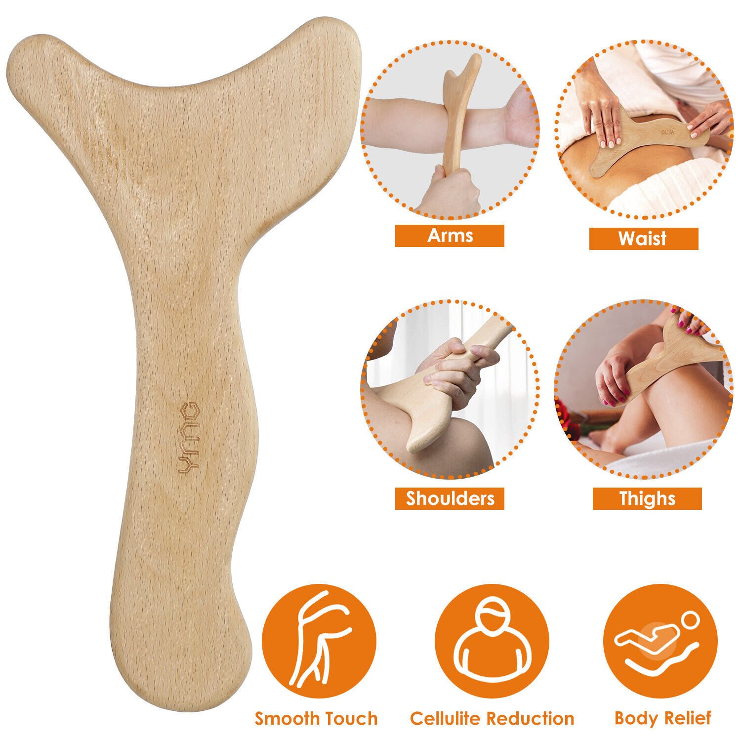 Anti Cellulite Body Shaping Lymphatic Drainage Wood Therapy Massage Scraping - Image 3