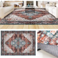 8x10FT Modern Area Rug Machine Washable Rugs for Living Room Non Slip Carpet