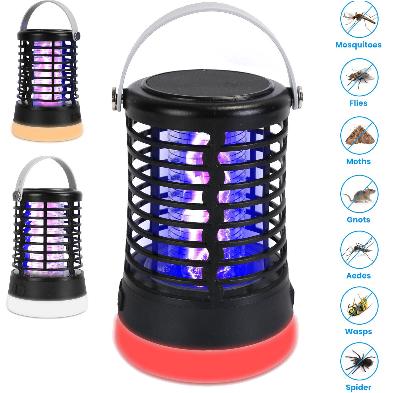 3 Lighting Modes Electric Mosquito Killer Light Fly Bug Pest Insect Zapper Trap