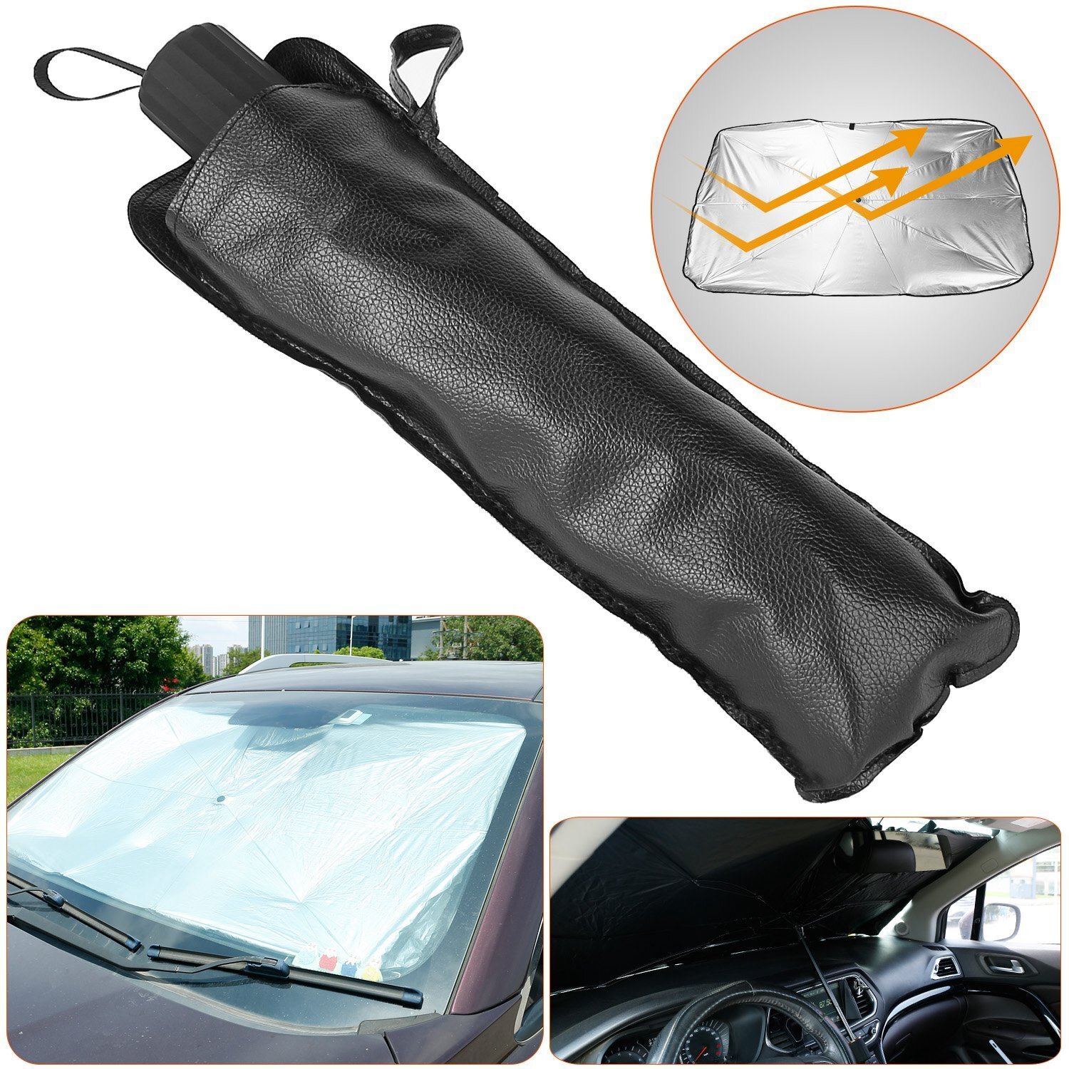 New Car Windshield Foldable Umbrella Front Window Cover Visor Umbrella - Image 3