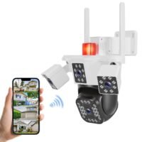 4-Lens Wireless Security Cameras System 360° WiFi Pan & Tilt Surveillance Camera 730056005406