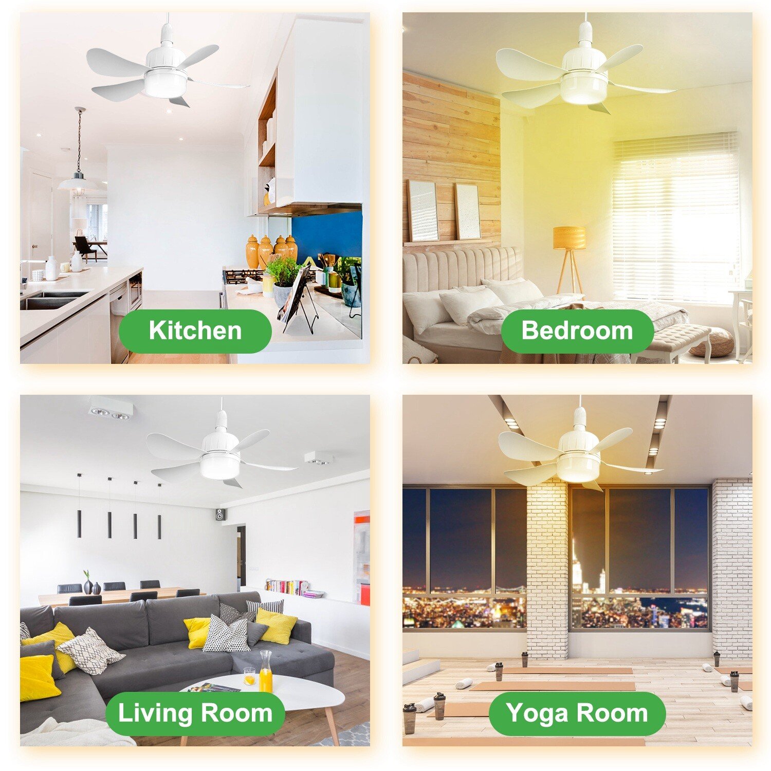 12W Socket Ceiling Fan with Dimmable LED Lights Smart Timer Remote Control - Image 3