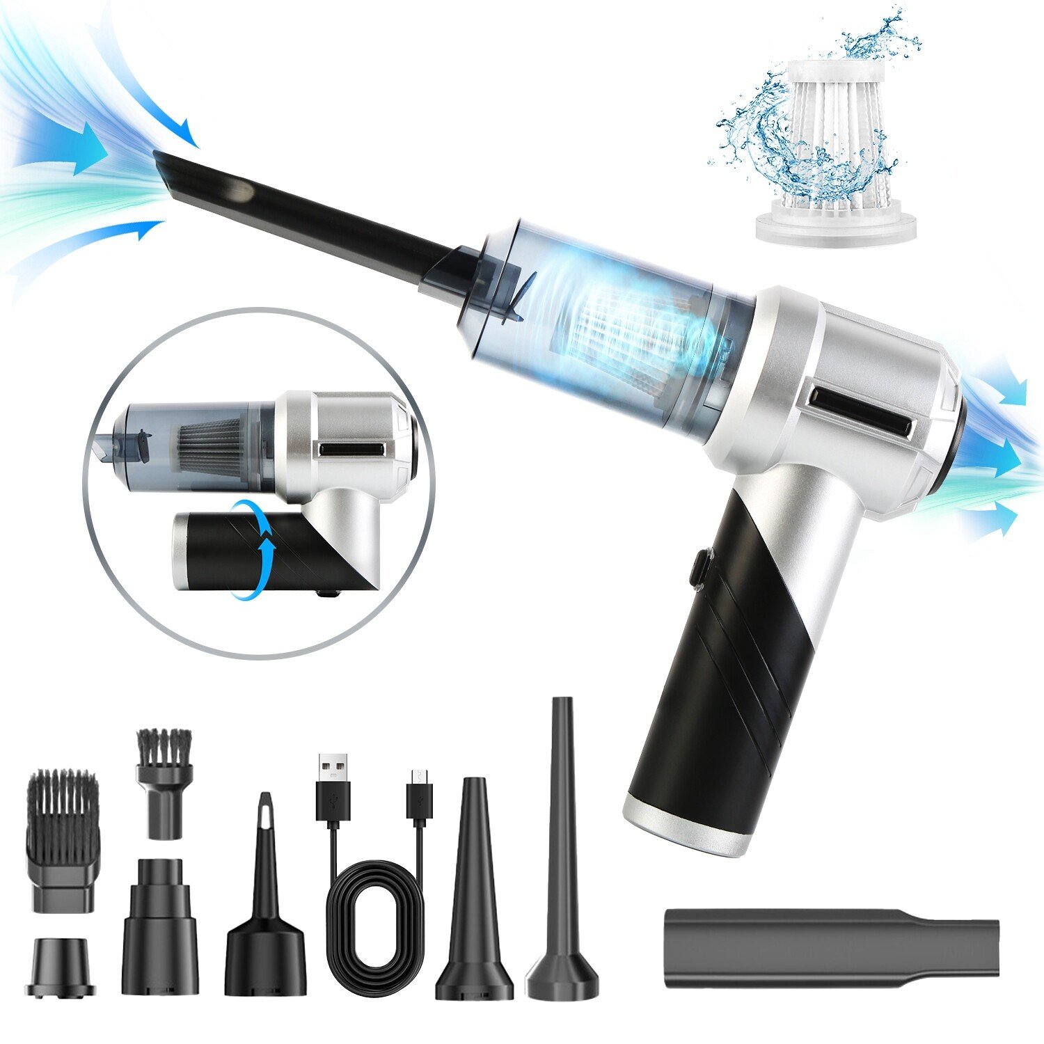 4-In-1 20000PA Cordless Hand Held Vacuum Cleaner Portable Car Auto Home Wireless