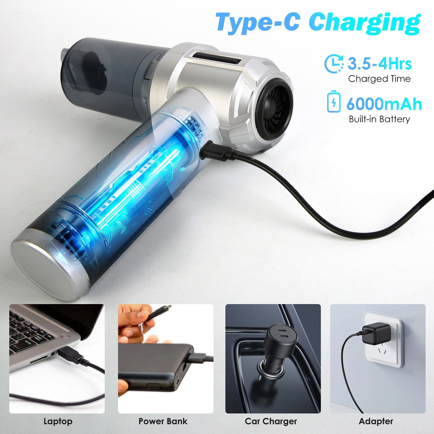 4-In-1 20000PA Cordless Hand Held Vacuum Cleaner Portable Car Auto Home Wireless - Image 5