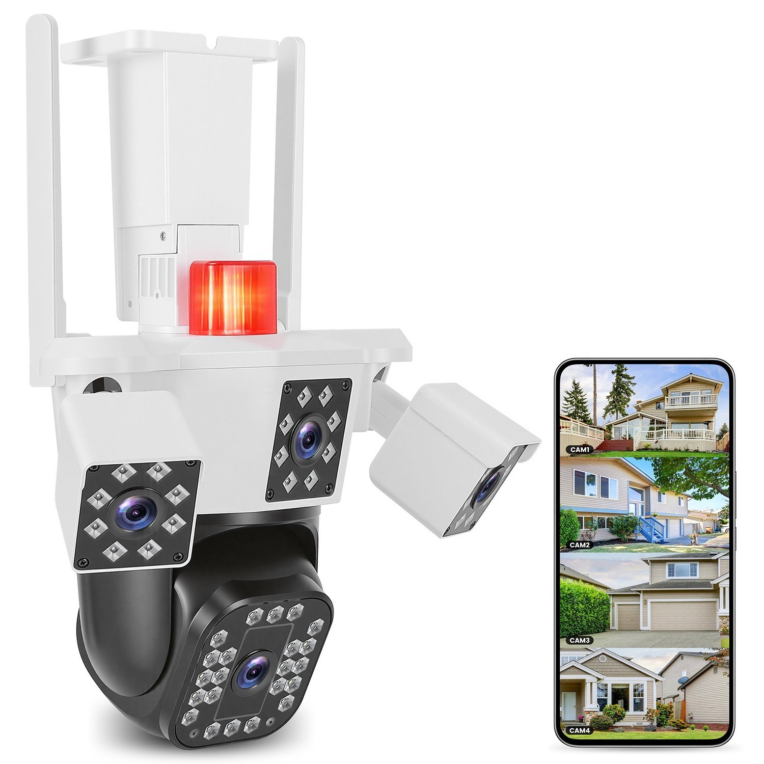 4-Lens Wireless Security Cameras System 360° WiFi Pan & Tilt Surveillance Camera 730056005406 - Image 2