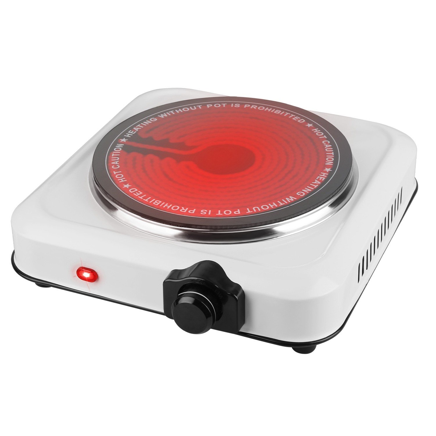 1000W Electric Single Burner Hot Plates w/ 7.5" Glass Cooktop Stove for Cooking - Image 4