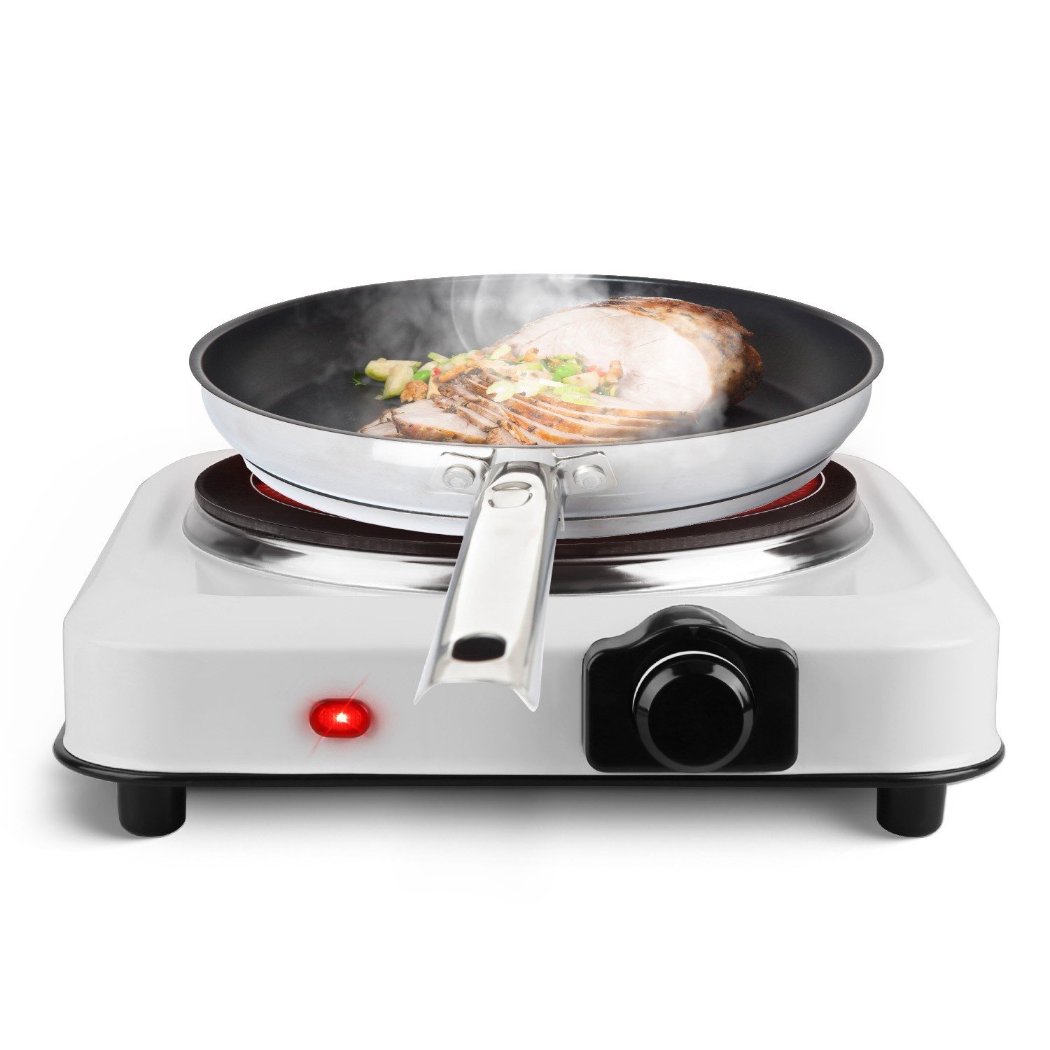 1000W Electric Single Burner Hot Plates w/ 7.5" Glass Cooktop Stove for Cooking - Image 5