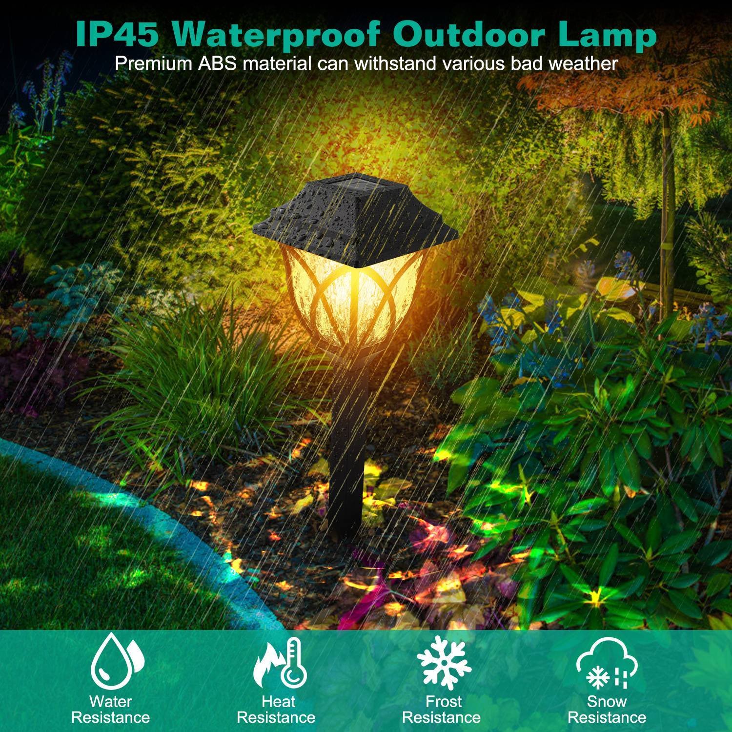 6 Pack Solar LED Stake Pathway Lights Ripple Yard Decor Auto On/Off Waterproof - Image 4