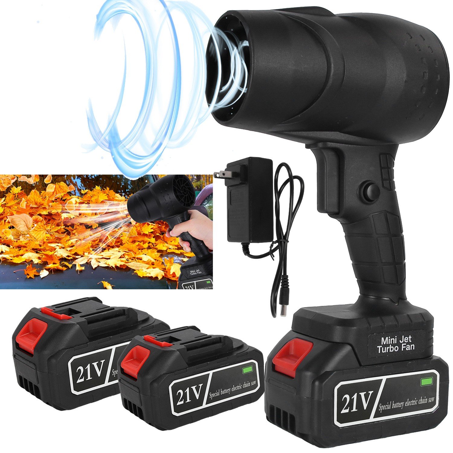Cordless Leaf Blower Portable Dust Cleaner Handheld Lightweight Blower 130000RPM