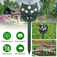 Animal Repeller Ultrasonic Solar Outdoor Pest Mole Snake Squirrel