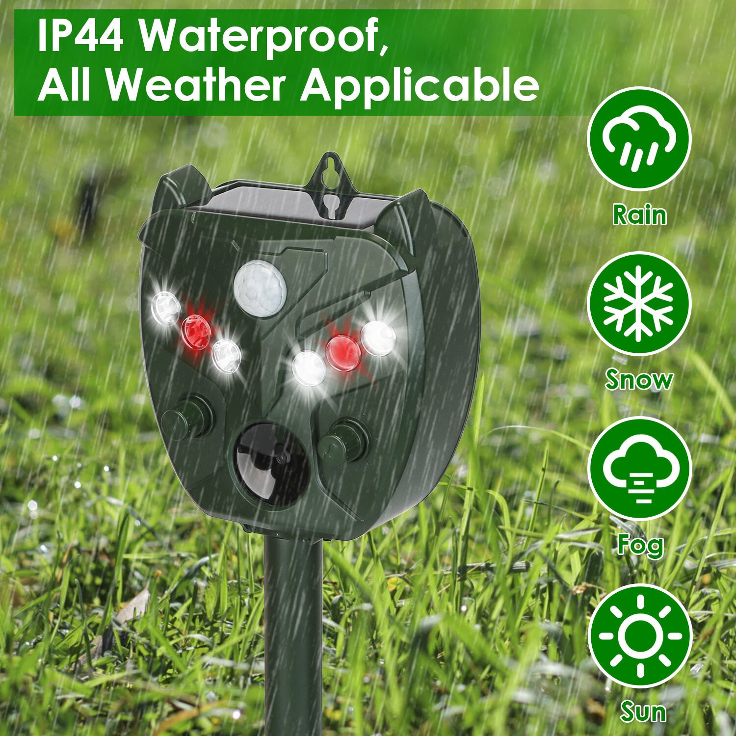 Animal Repeller Ultrasonic Solar Outdoor Pest Mole Snake Squirrel - Image 3
