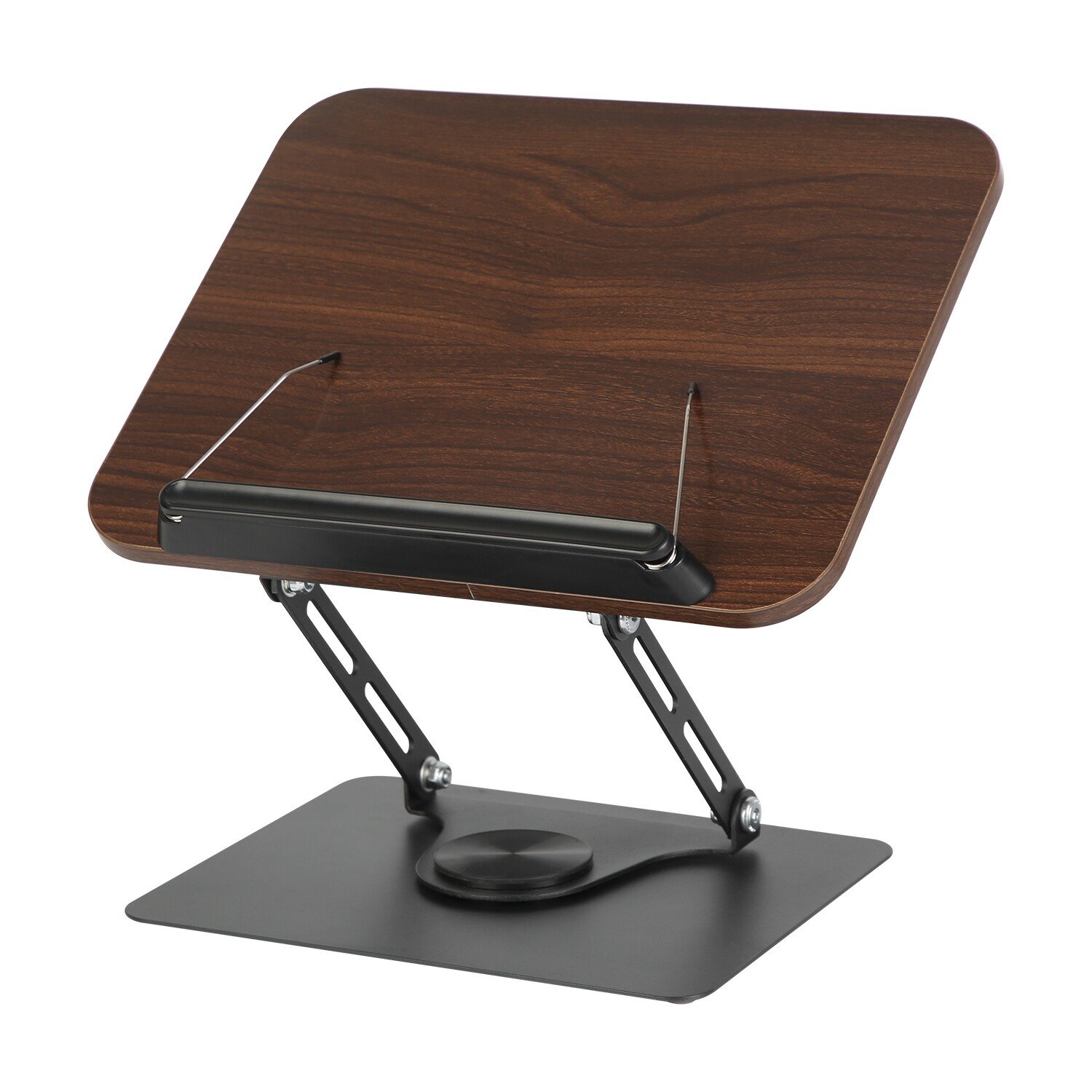 360° Rotating Foldable Wood Book Stand Holder For Reading Laptop Cookbook Tablet - Image 2