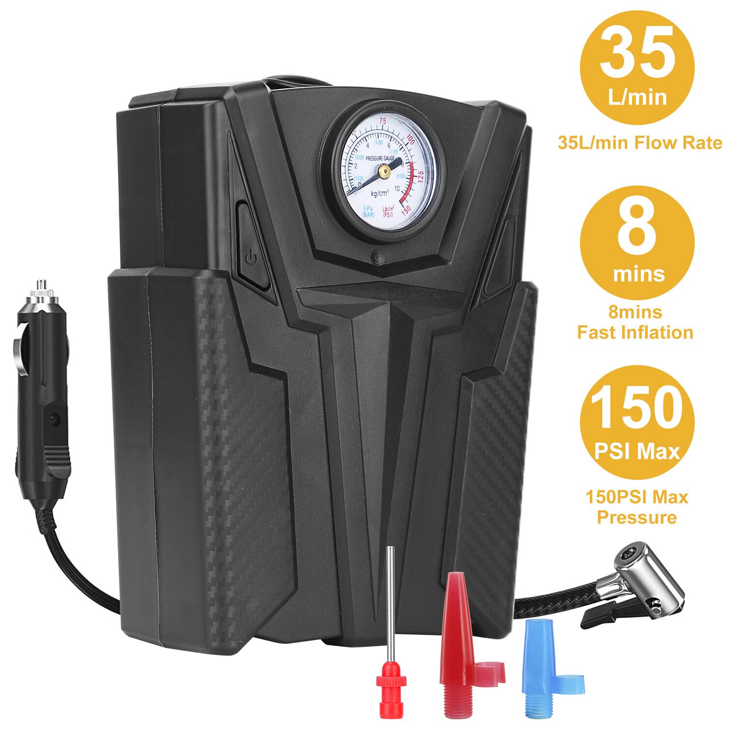 12V Car Tire Inflator Electric Air Pump Compressor Pump Portable 150PSI - Image 2