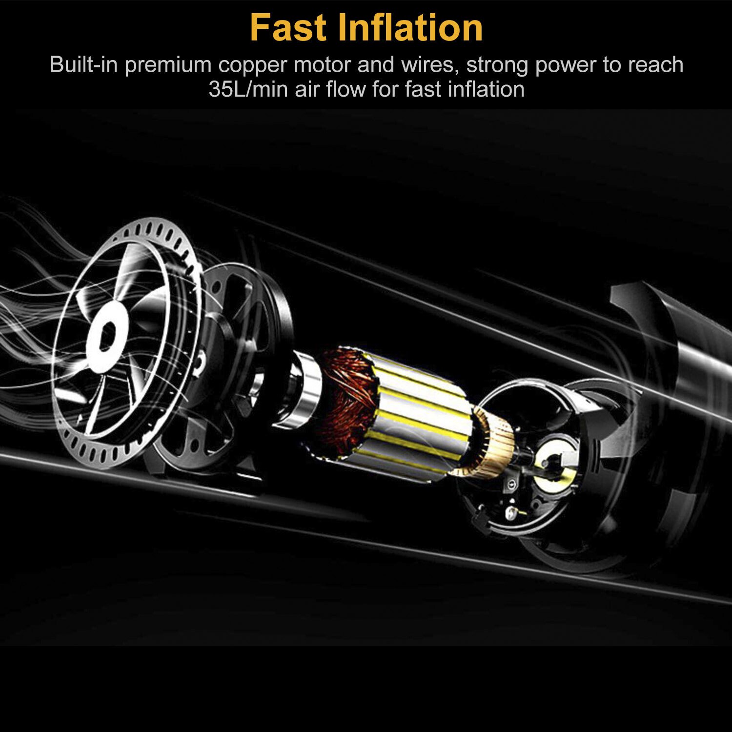 12V Car Tire Inflator Electric Air Pump Compressor Pump Portable 150PSI - Image 3